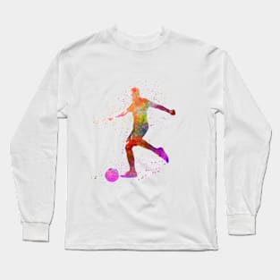 Soccer player in watercolor Long Sleeve T-Shirt